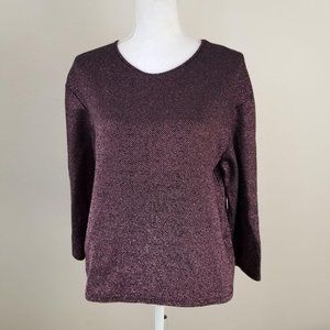 Zara Girls / 13/14 / Purple metallic Crew Neck Swe